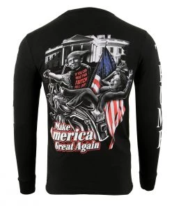 Riding Gear Biker Clothing Co. BCC117012'Make America Great Again' Motorcycle Long Sleeve T-Shirt