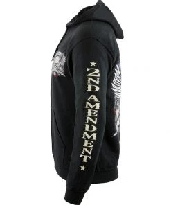 Motorcycle Jackets Biker Clothing Co. BCC118000 '2nd Amendment Fought And Paid For' Motorcycle Skull Hoodie