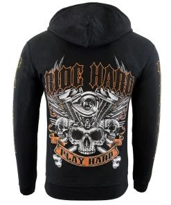 Biker Clothing Co. BCC118003 'Ride Hard-Play Hard' Motorcycle Hoodie Motorcycle Jackets