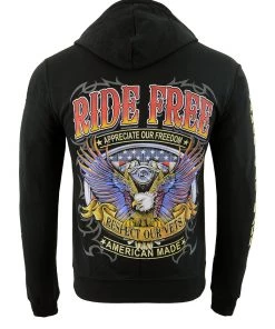 Biker Clothing Co. BCC118005'Ride Free, American Made' Motorcycle Hoodie Motorcycle Jackets