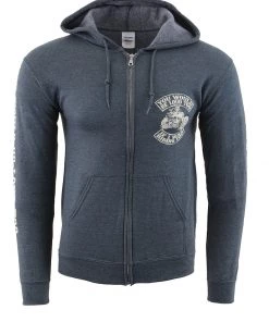 Biker Clothing Co. BCC118009 Men's Grey'You Would Be Loud Too' Motorcycle Skull Hoodie