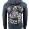 Biker Clothing Co. BCC118009 Men's Grey 'You Would Be Loud Too' Motorcycle Skull Hoodie
