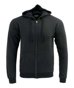 Motorcycle Hoodies Biker Clothing Co. BCC118025 Classic Black Hoodie With Zipper Closure