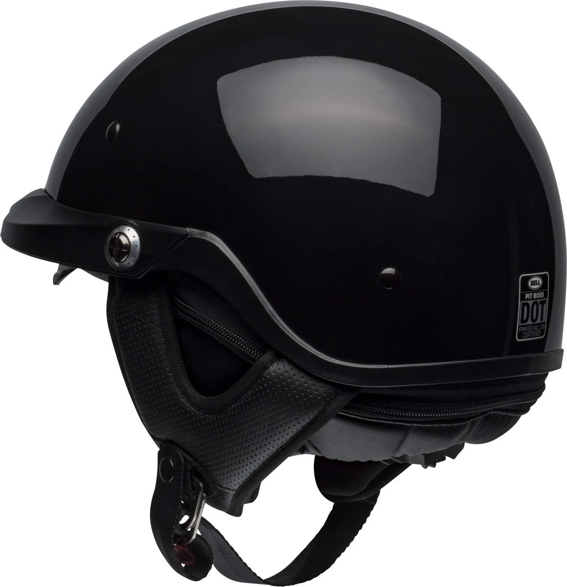Bell Helmets Bell Pit Boss Gloss Black Half Helmet Riding Gear