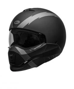 Bell Helmets Riding Gear Bell Broozer ‘Full Face. Open Face. In Your Face’ 2 In 1 Motorcycle Arc Matte Black With Gray Helmet