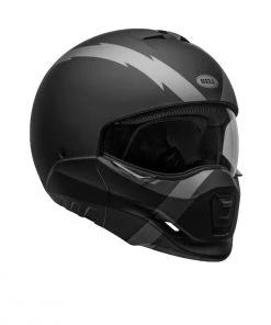 Bell Helmets Riding Gear Bell Broozer ‘Full Face. Open Face. In Your Face’ 2 In 1 Motorcycle Arc Matte Black With Gray Helmet