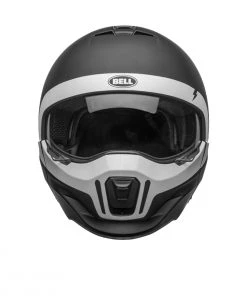 Bell Helmets Riding Gear Bell Broozer ‘Full Face. Open Face. In Your Face’ 2 In 1 Motorcycle Cranium Matte Black And White Helmet