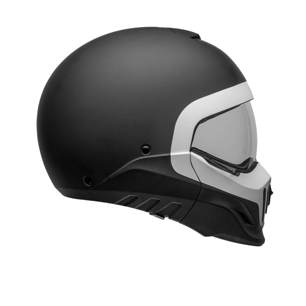 Bell Helmets Riding Gear Bell Broozer ‘Full Face. Open Face. In Your Face’ 2 In 1 Motorcycle Cranium Matte Black And White Helmet