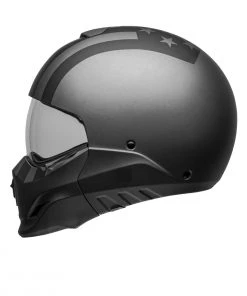 Bell Helmets Bell Broozer ‘Full Face. Open Face. In Your Face’ 2 In 1 Motorcycle Free Ride Matte Gray And Black Helmet