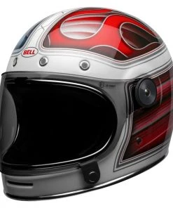 Bell Helmets Bell Bullitt Modern Classic 'Barrucuda' Gloss White/Red/Blue Full-Face Helmet Riding Gear