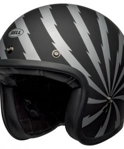 Bell Helmets Riding Gear Bell Core Since '54 Custom 500 SE Vertigo Matte Black And Silver Open Face Helmet