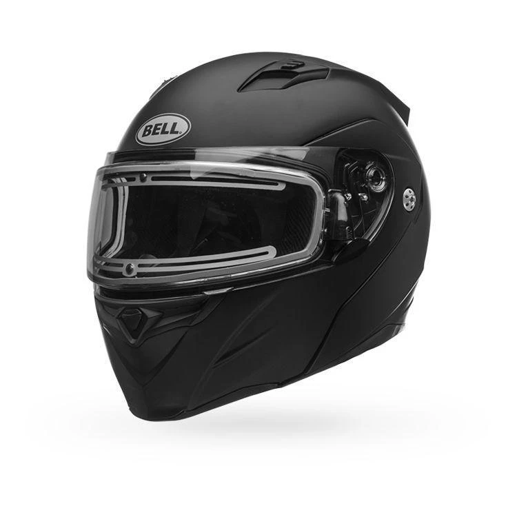 Bell Helmets Riding Gear Bell Revolver Evo Rally Matte Black Modular Snowmobile Helmet With Electric Shield