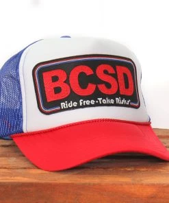 Hot Leathers Official Sturgis BFA2020 Buffalo Chip Take Risks Red, White, And Blue Trucker Hat Riding Gear