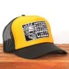 Hot Leathers Official Sturgis BFA2023 Buffalo Chip Spiked Skull Yellow And Black Trucker Hat Riding Gear