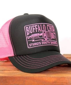 Hot Leathers Riding Gear Official Sturgis BFA2027 Buffalo Chip Spark Plug Trucker Pink Hat