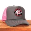 Hot Leathers Riding Gear Official Sturgis BFA2028 Buffalo Chip Rose Trucker Pink And Gray Hat