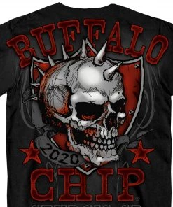 Hot Leathers Official Sturgis BFM1362 Men’s 2020 Sturgis Buffalo Chip Spike Skull Black T-Shirt