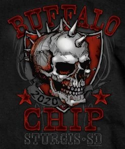 Hot Leathers Official Sturgis BFM1362 Men’s 2020 Sturgis Buffalo Chip Spike Skull Black T-Shirt