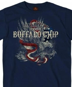 Hot Leathers Official 2020 Sturgis BFM1363 Men’s Buffalo Chip Lightning Eagle Navy Blue T-Shirt Riding Gear