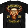 Hot Leathers Official 2020 Sturgis BFM1364 Men’s Buffalo Chip Rocker Skull Black T-Shirt Riding Gear