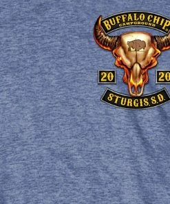 Hot Leathers Riding Gear Official 2020 Sturgis BFM1366 Men’s Buffalo Rocker Denim Heather T-Shirt