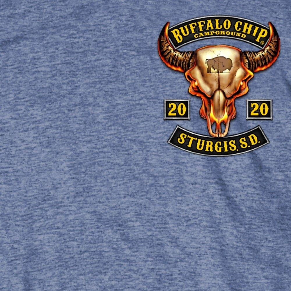 Hot Leathers Riding Gear Official 2020 Sturgis BFM1366 Men’s Buffalo Rocker Denim Heather T-Shirt