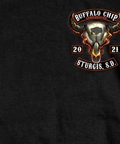 Hot Leathers Official 2021 Sturgis BFM1397 Men’s Buffalo Chip Rocker Black T-Shirt Riding Gear