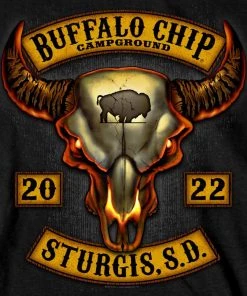 Hot Leathers Official 2022 Sturgis BFM1422 Men’s Sturgis Buffalo Chip 2022 Rocker Design Black T-Shirt