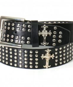 Riding Gear Hot Leathers BLA1033 Center Weave Black Leather Belt