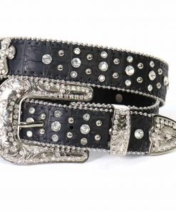 Riding Gear Hot Leathers BLA1074 Cross, Studs And Rhinestones Leather Belt