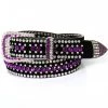 Hot Leathers BLA1082 Ladies Purple Rhinestone Leather Belt