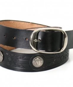 Riding Gear Hot Leathers BLE1008 Buffalo Nickel Black Leather Belt
