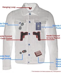 M-BOSS Motorcycle Apparel M Boss Motorcycle Apparel BOS11015 Men's Black Classic Jean Pocket Denim Jacket