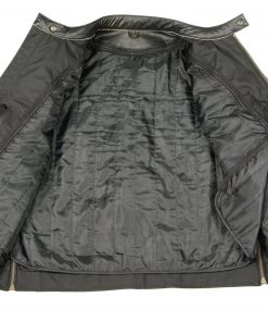 M-BOSS Motorcycle Apparel Leather Motorcycle Jackets M Boss Motorcycle Apparel BOS11504 Men's Distressed Black Leather Moto Jacket With Snap Collar