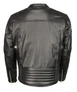 M-BOSS Motorcycle Apparel M Boss Apparel BOS11506 Men's Triple Vent Leather Jacket With Stretch Sides And Armor
