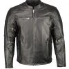 M-BOSS Motorcycle Apparel M Boss Apparel BOS11506 Men's Triple Vent Leather Jacket With Stretch Sides And Armor