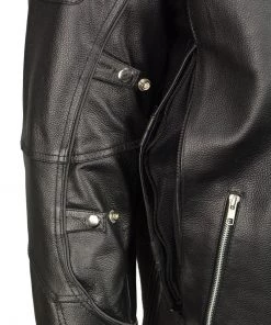 M-BOSS Motorcycle Apparel M Boss Apparel BOS11506 Men's Triple Vent Leather Jacket With Stretch Sides And Armor