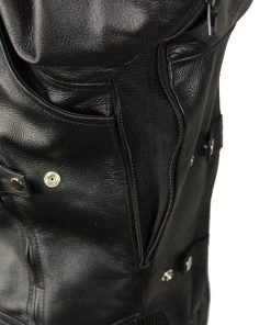 M-BOSS Motorcycle Apparel M Boss Apparel BOS11506 Men's Triple Vent Leather Jacket With Stretch Sides And Armor