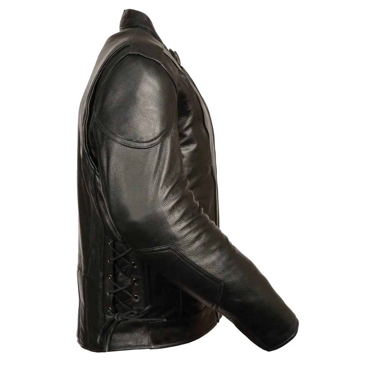 Leather Motorcycle Jackets M-Boss Motorcycle Apparel BOS11511T Men’s ‘Speed’ Big And Tall Black Cowhide Motorcycle Leather Jacket