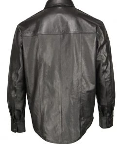 M-BOSS Motorcycle Apparel M Boss Motorcycle Apparel BOS11600 Men's Black Classic Snap Front Leather Shirt