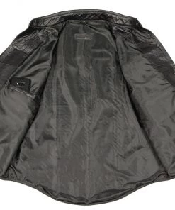 M-BOSS Motorcycle Apparel M Boss Motorcycle Apparel BOS11600 Men's Black Classic Snap Front Leather Shirt