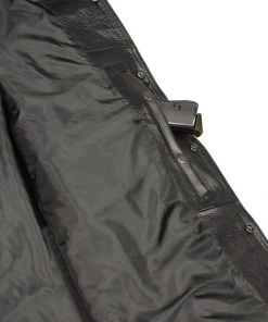 M-BOSS Motorcycle Apparel M Boss Motorcycle Apparel BOS11600 Men's Black Classic Snap Front Leather Shirt