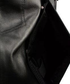 M-BOSS Motorcycle Apparel M Boss Motorcycle Apparel BOS11601 Men's Black 3/4 Sleeve Snap Front Leather Shirt Leather Motorcycle Jackets