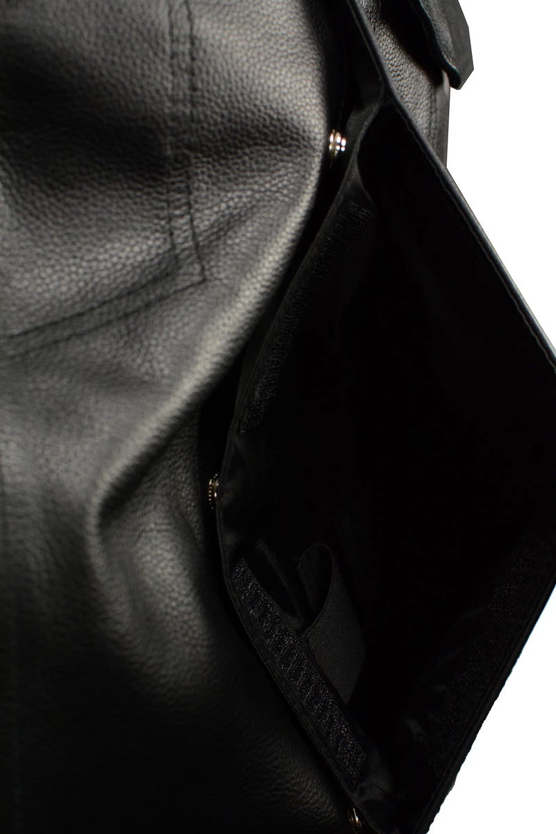 M-BOSS Motorcycle Apparel M Boss Motorcycle Apparel BOS11601 Men's Black 3/4 Sleeve Snap Front Leather Shirt Leather Motorcycle Jackets