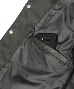 M-BOSS Motorcycle Apparel M Boss Motorcycle Apparel BOS11601 Men's Black 3/4 Sleeve Snap Front Leather Shirt Leather Motorcycle Jackets