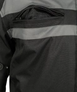 M-BOSS Motorcycle Apparel Motorcycle Jackets M Boss Motorcycle Apparel BOS11700 Black Men's Nylon Racer Jacket With Reflective Piping