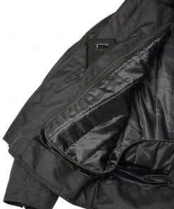 M-BOSS Motorcycle Apparel Motorcycle Jackets M Boss Motorcycle Apparel BOS11700 Black Men's Nylon Racer Jacket With Reflective Piping