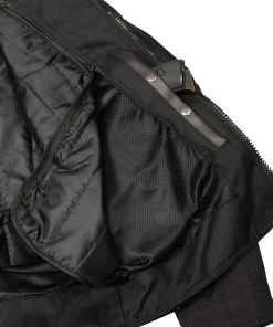 M-BOSS Motorcycle Apparel Motorcycle Jackets M Boss Motorcycle Apparel BOS11700 Black Men's Nylon Racer Jacket With Reflective Piping