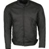 M-BOSS Motorcycle Apparel M Boss Motorcycle Apparel BOS11701 Black Men's Nylon Racer Jacket With Mesh Panel Black Motorcycle Jackets