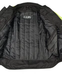 M-BOSS Motorcycle Apparel Motorcycle Jackets M Boss Motorcycle Apparel BOS11701 High Vis Men's Nylon Racer Jacket With Mesh Panel